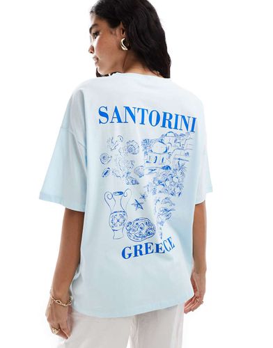 T-shirt oversize à imprimé Santorini - pastel - Asos Design - Modalova