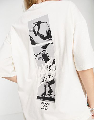 T-shirt oversize à imprimé skate photographique - Écru - Asos Design - Modalova