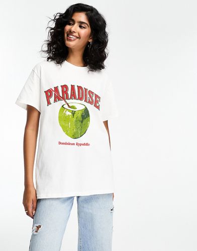 T-shirt oversize à imprimé Paradise et noix de coco - Asos Design - Modalova