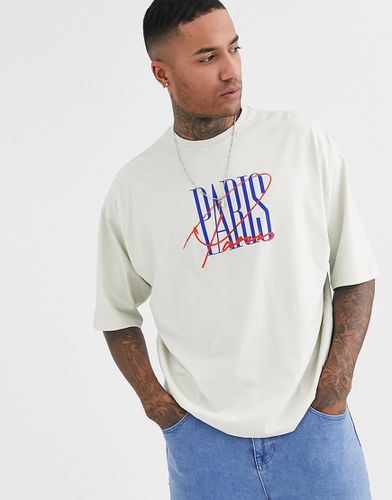 T-shirt oversize à imprimé Paris - Blanc cassé - Asos Design - Modalova