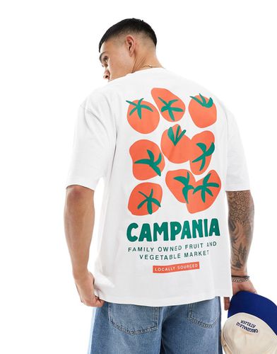 T-shirt oversize à imprimé tomates au dos - Asos Design - Modalova