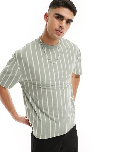 T-shirt oversize à rayures - Vert/blanc - Asos Design - Modalova