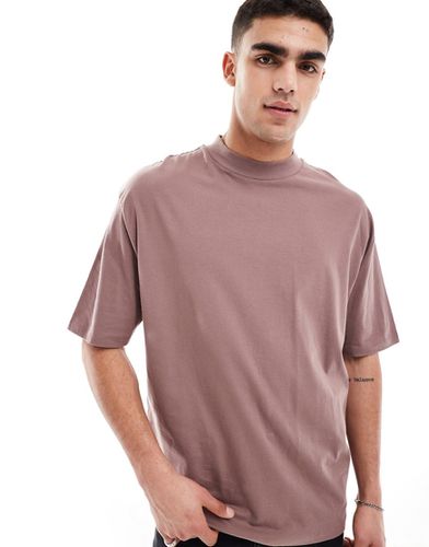 T-shirt oversize avec col roulé - Marron - Asos Design - Modalova