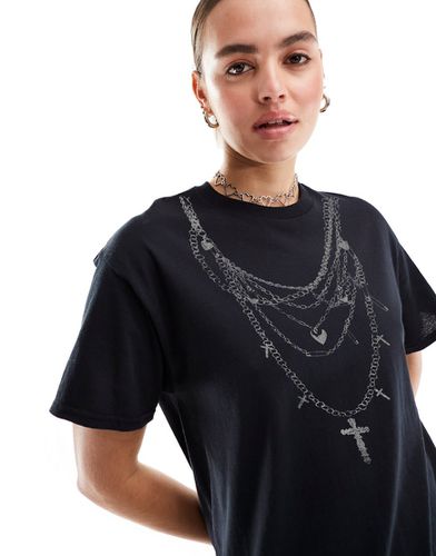 T-shirt oversize avec imprimé collier - Asos Design - Modalova