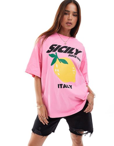 T-shirt oversize avec imprimé citron et inscription Sicily - Asos Design - Modalova