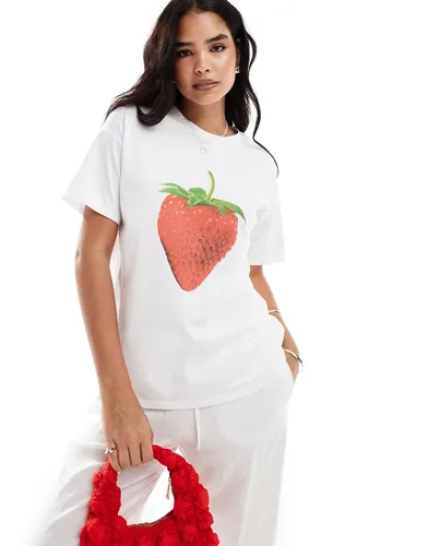 T-shirt oversize avec imprimé fraise - Asos Design - Modalova