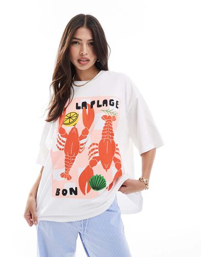 T-shirt oversize avec imprimé homard - Asos Design - Modalova