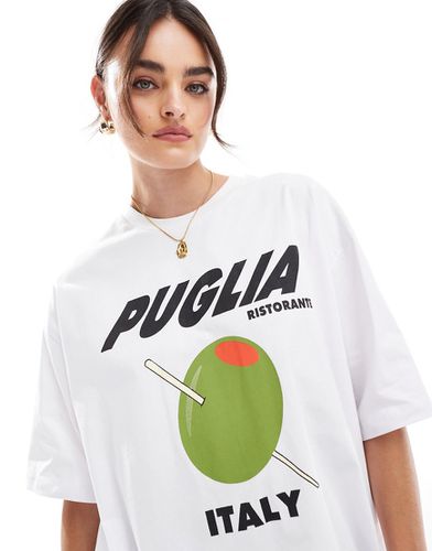 T-shirt oversize avec imprimé olive et inscription Italy - Asos Design - Modalova