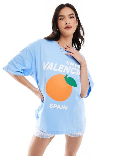 T-shirt oversize avec imprimé orange et Valencia - Asos Design - Modalova