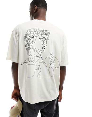 T-shirt oversize avec imprimé statue à l'avant et au dos - cassé - Asos Design - Modalova