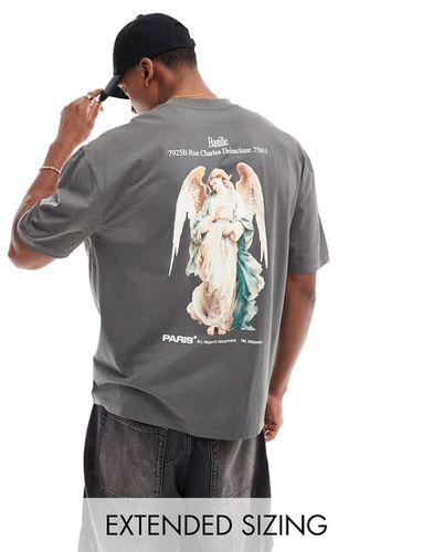 T-shirt oversize avec imprimé renaissance au dos - Anthracite - Asos Design - Modalova