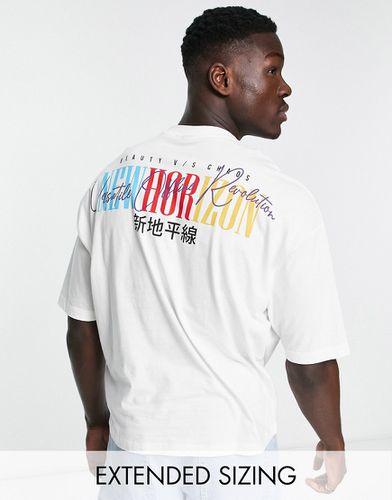 T-shirt oversize avec inscription imprimée sur le devant et au dos - Asos Design - Modalova