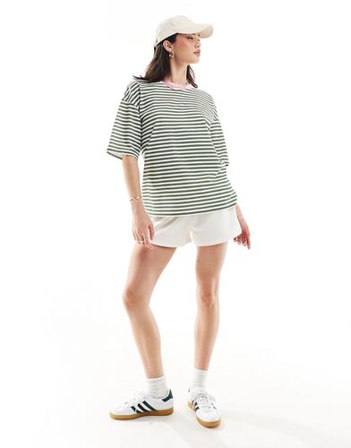 T-shirt oversize coupe carrée à rayures et bords contrastants - Asos Design - Modalova