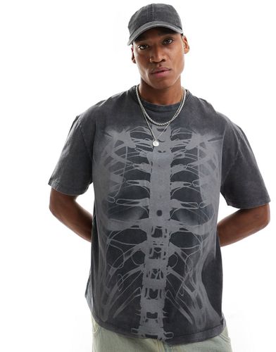 T-shirt oversize de qualité supérieure à imprimé côtes - délavé - Asos Design - Modalova