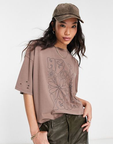 T-shirt oversize effet usé à motif champignon - Asos Design - Modalova