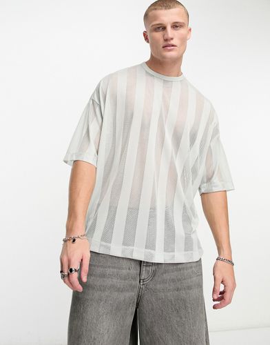 T-shirt oversize en tulle rayé - Vert pastel - Asos Design - Modalova