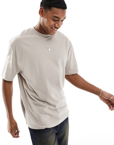 T-shirt oversize en piqué - Taupe - Asos Design - Modalova