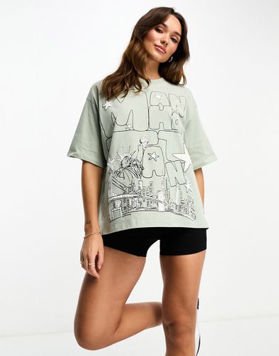 T-shirt oversize épais avec imprimé Manhattan étoilé - Asos Design - Modalova