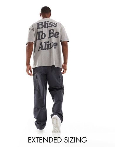 T-shirt oversize épais avec inscription au dos - délavé - Asos Design - Modalova