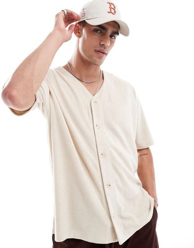 T-shirt oversize style baseball en éponge - Beige - Asos Design - Modalova