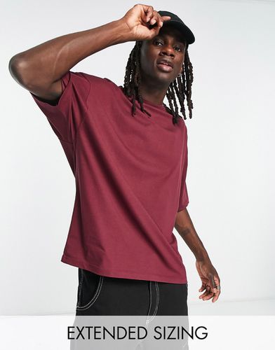 T-shirt ras de cou oversize - Bordeaux - Asos Design - Modalova