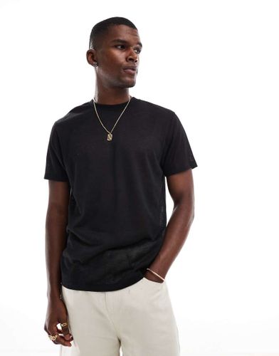 T-shirt ras de cou en aspect lin - Asos Design - Modalova