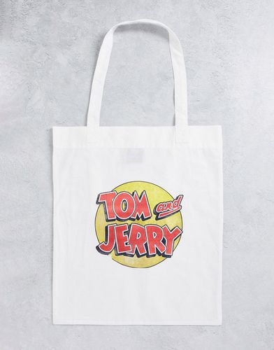Tote bag à imprimé Tom et Jerry - Blanc - ASOS DESIGN - Modalova
