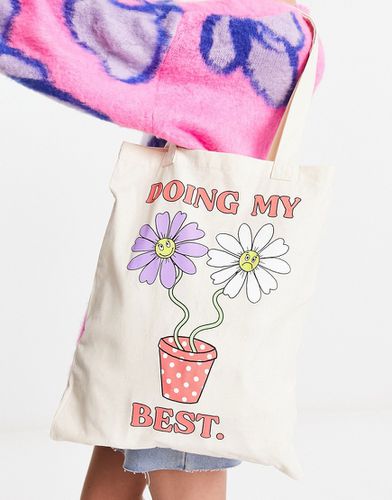 Tote bag avec imprimé Doing my best » - Asos Design - Modalova