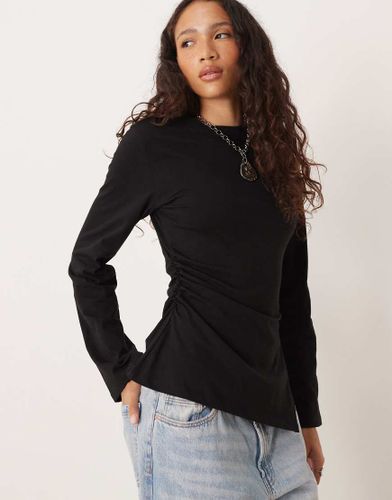 Top asymtrique cintr sur le ct  manches longues - Asos Design - Modalova