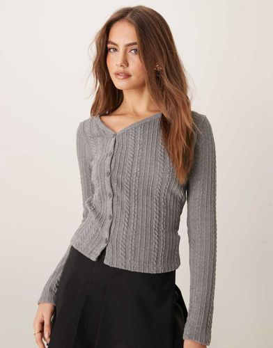 Top boutonné asymétrique en maille torsadée - Asos Design - Modalova