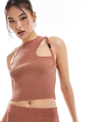 Top d'ensemble asymétrique en maille à découpe - Asos Design - Modalova