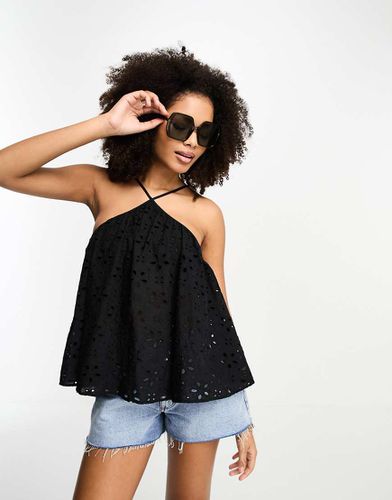 Top d'été évasé en broderie anglaise à encolure américaine - Asos Design - Modalova