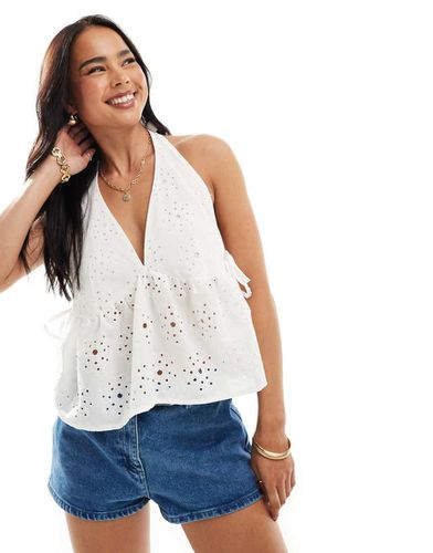 Top dos nu en broderie anglaise avec liens sur les côtés - Asos Design - Modalova