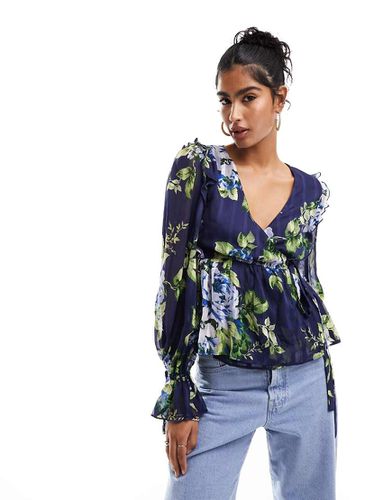 Top froncé à imprimé fleurs - Asos Design - Modalova