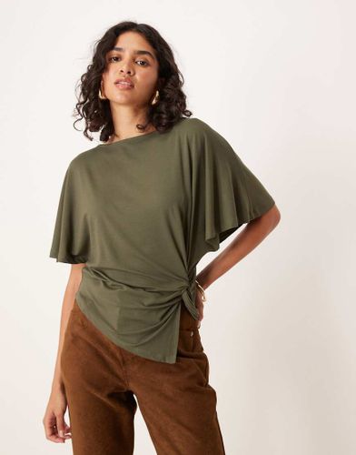 Top torsad  manches ange - Olive - Asos Design - Modalova