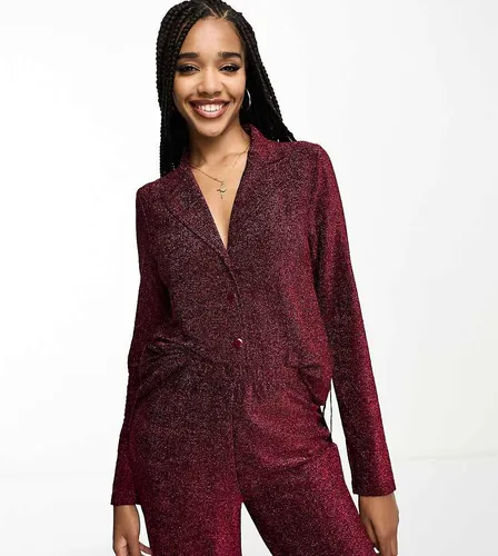 ASOS DESIGN Tall - Ensemble de pyjama pailleté avec chemise et pantalon - Asos Tall - Modalova