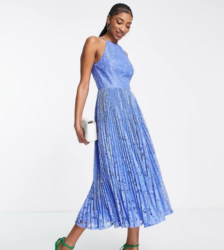 ASOS DESIGN Tall - Robe de bal de promo mi-longue avec dentelle plissée - Asos Tall - Modalova