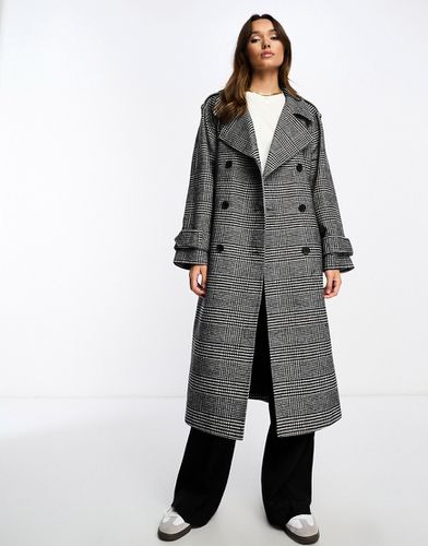 Trench-coat à carreaux rétro - et blanc - Asos Design - Modalova