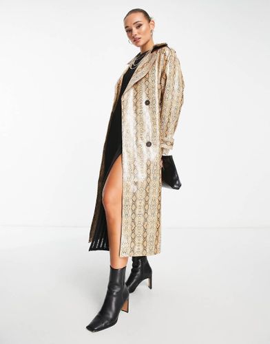 Trench-coat effet peau de serpent - Fauve - Asos Design - Modalova