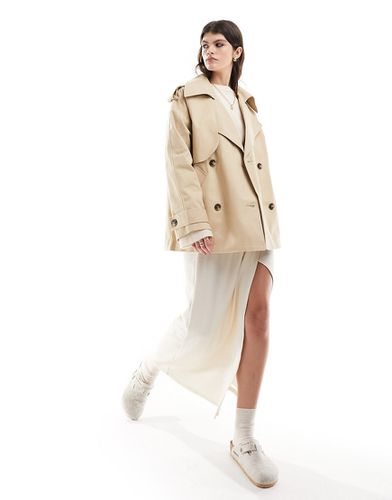 Trench-coat oversize court - Taupe - Asos Design - Modalova