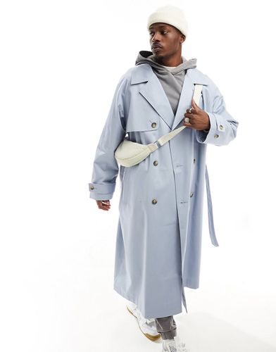 Trench-coat ultra oversize - Bleu cendré - Asos Design - Modalova