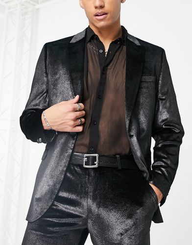 Veste de costume ultra ajustée en velours - et argenté - Asos Design - Modalova