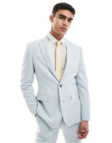 Veste de costume ajustée à texture ail-de-perdrix - pâle - Asos Design - Modalova