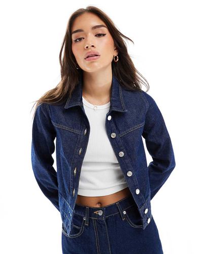 Veste en jean à ceinture double - Indigo - Asos Design - Modalova