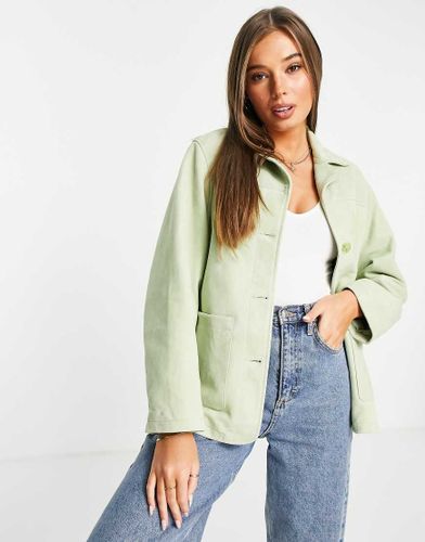 Veste mom en daim - sauge - Asos Design - Modalova