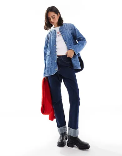 Veste matelassée en denim - délavé moyen - Asos Design - Modalova