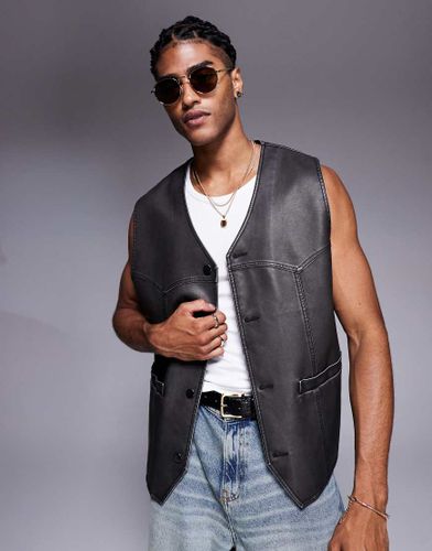 Veste sans manches en similicuir - Asos Design - Modalova