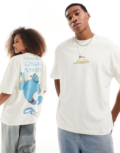 X Disney - T-shirt unisexe oversize à imprimé graphique génie D'Aladin - Beige - Asos Design - Modalova