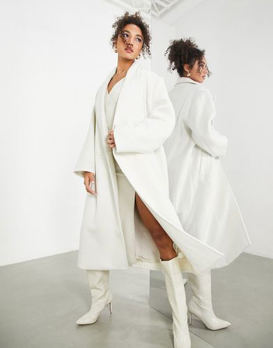 Manteau long en laine mélangée - Crème - Asos Edition - Modalova