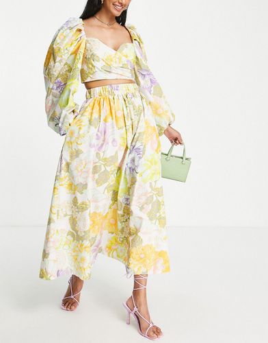 Jupe longue ample à imprimé fleurs - Pastel - Asos Edition - Modalova